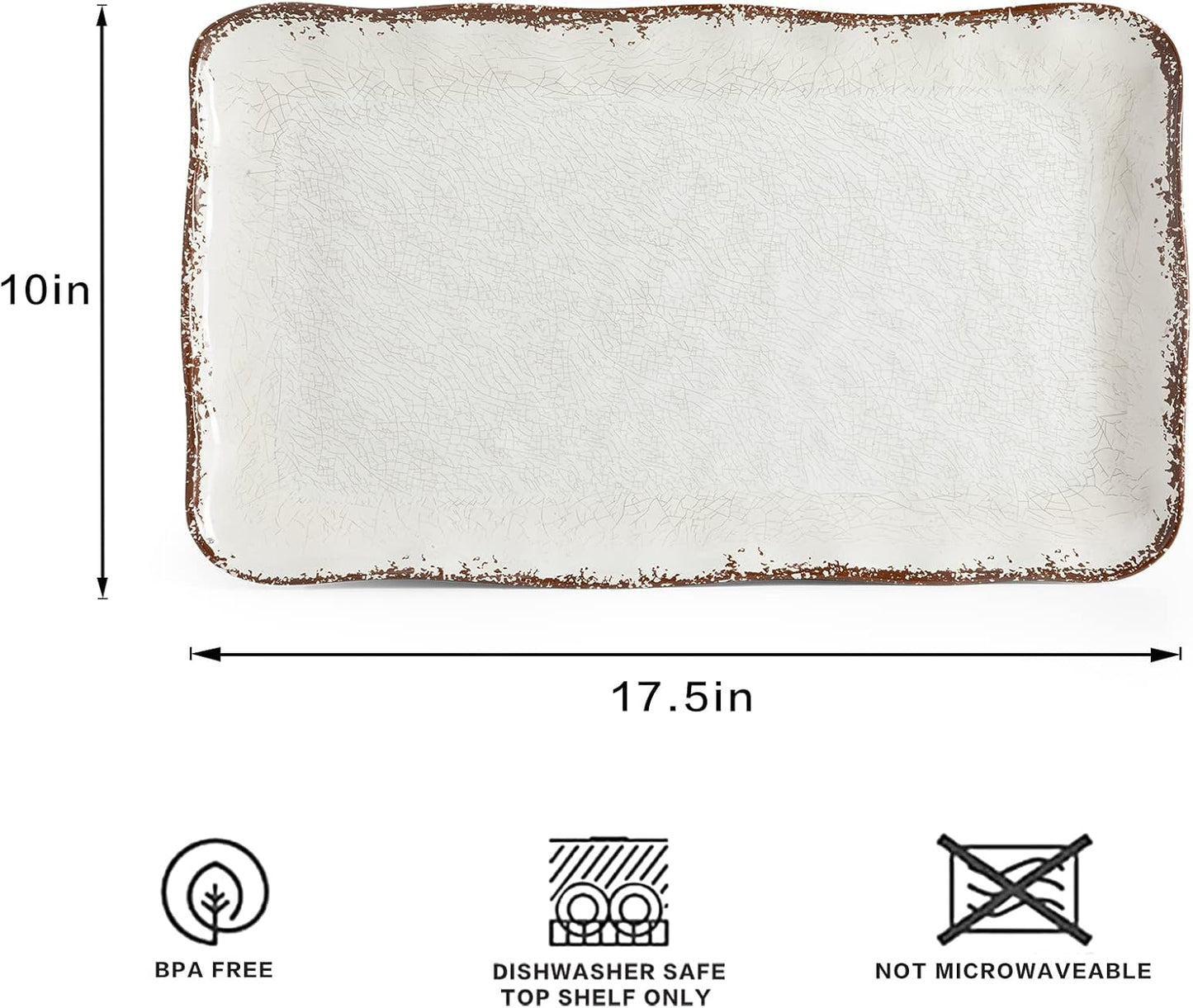 LEHAHA Grilling Prep and Serve Trays, BBQ Serving Platter, Melamine Serving Trays for Food, Set of 2, Great Gift for Father's Day, BBQ Lovers, Prefect for Chrismas Festival and Everyday use.