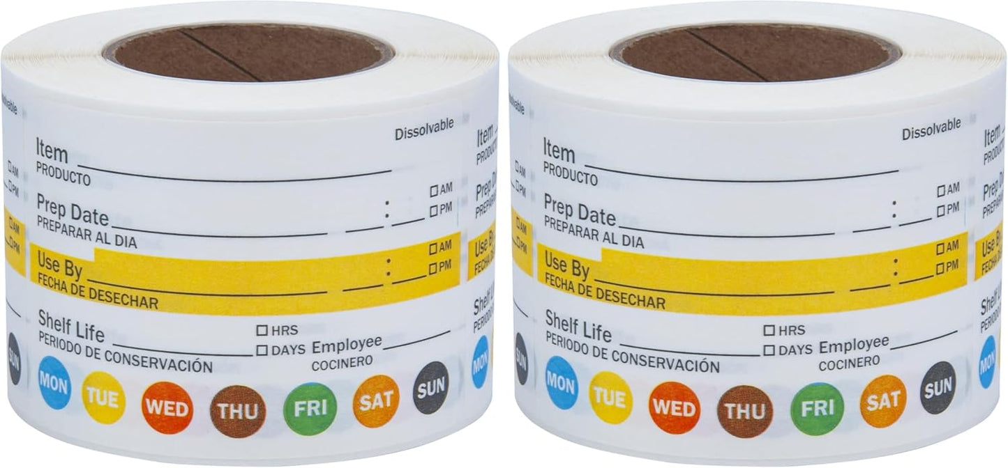 L LIKED Dissolvable Label Shelf Life for Food Rotation Use by Stickers 2 x 3 Inch Roll of 250 Labels