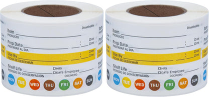 L LIKED Dissolvable Label Shelf Life for Food Rotation Use by Stickers 2 x 3 Inch Roll of 250 Labels