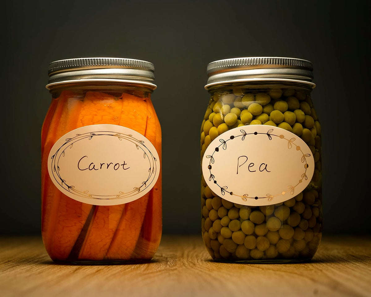 MONEST Waterproof Label Stickers for Jars and Lids, Pantry, Mason Jar, Canning, Spice, Bottle Labels (Red Tulip 2"x3")
