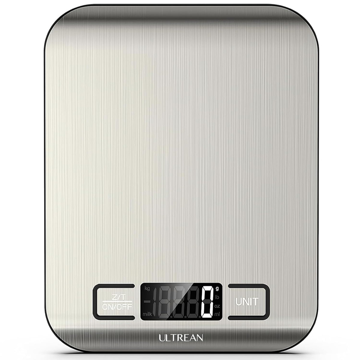 Ultrean Food Scale, Digital Kitchen Scale with LCD Display, Weight Grams and Ounces for Baking Cooking and Meal Prep, 6 Units with Tare Function, 304 Stainless Steel, 11lb (Batteries Included)