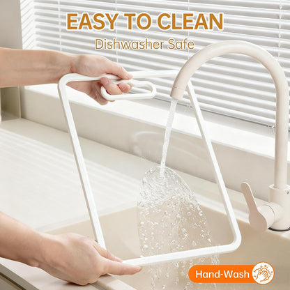 2Pcs White Glass Cutting Board for Kitchen, Tempered Glass Chopping Board with Non-Slip Edges, Dishwasher Safe Clear Cutting Board Set, Heat & Shatter Resistant,15"×11" & 13"×9"