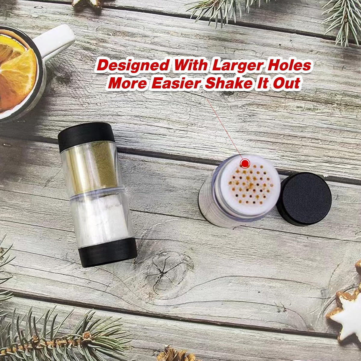 Sunmei Salt and Pepper Shakers Moisture Proof Set, 2-in-1 Portable Spice Shaker with Airtight Lid, Perfect for Camping Kitchen, Travel, Car Camping, RV, Outdoors, Backpack, BBQ Picnic, Lunch Boxes