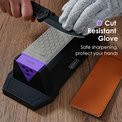 3-Sided 400/1000/8000 Grit Diamond Sharpening Whetstone Kit