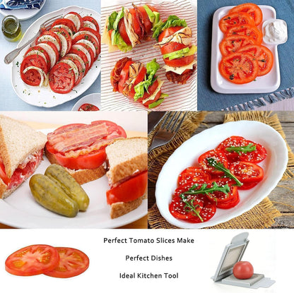 Tomato Slicer, Stainless Steel Tomato Cutter Dedicated Tomato Slicing tool Portable Carry & Easy Working for Hamburger Salad Tomato Slices