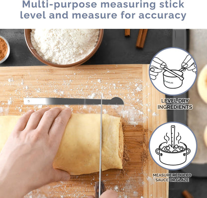 CuttleLab Measuring Cups and Measuring Spoons Set of 14 - Stainless Steel Measuring Cups and Spoons Set, Includes 1/8 Teaspoon Measuring Spoon, 1/8 Cup Measuring Cup, Leveler Dry (14, Country Chic)