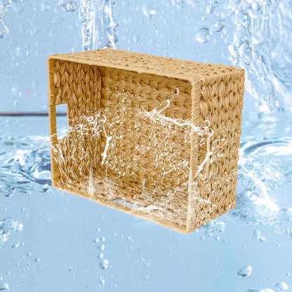 GRANNY SAYS Wicker Storage Baskets for Shelves, Water Hyacinth Basket with Scalloped Edge, Storage Wicker Baskets for Pantry, Large, 2-Pack
