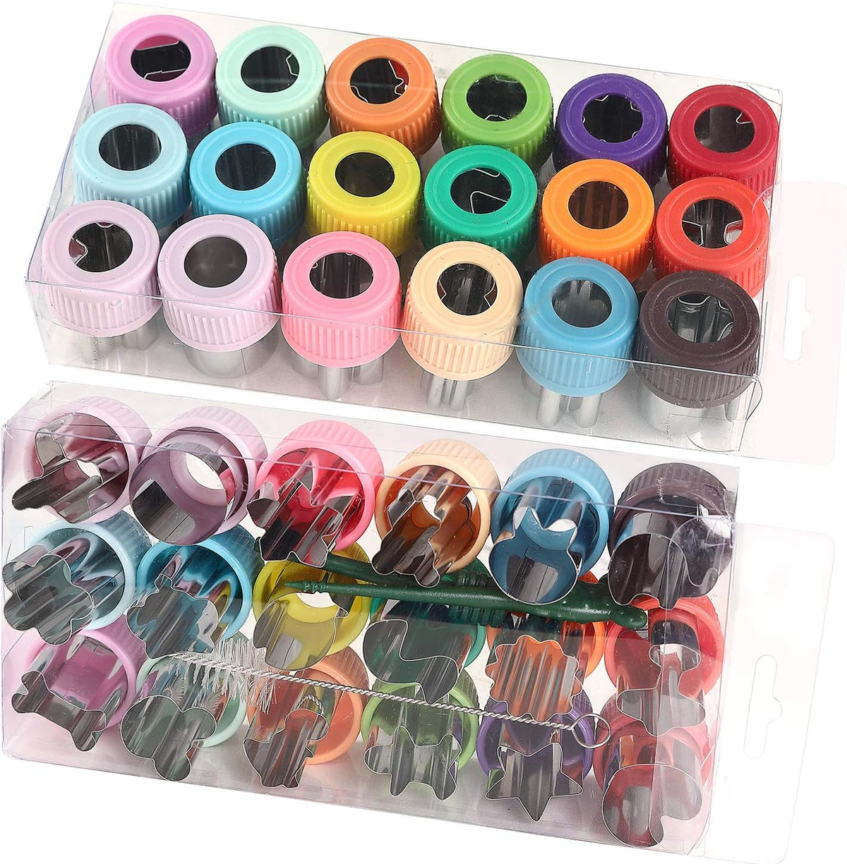 laxizar 18 pcs Cookie Cutters Fruit Cutter Vegetable Cookie Stamps Mold