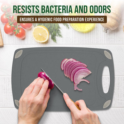 AXIOM CREATIONS 2-Piece Reversible Cutting Board Set Made with Natural Wheat Straw Fiber, Eco-Conscious Food Safe Kitchen Essentials, Gluten Free & BPA Free Chopping Boards for Kitchen