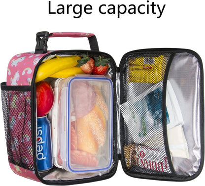 Hap Tim Kids Lunch Box for Girls Boys, Reusable Lunch Bag for Kids, Spacious Lunchbox, Insulated Lunchbag, Purple Unicorn(18654-PP)