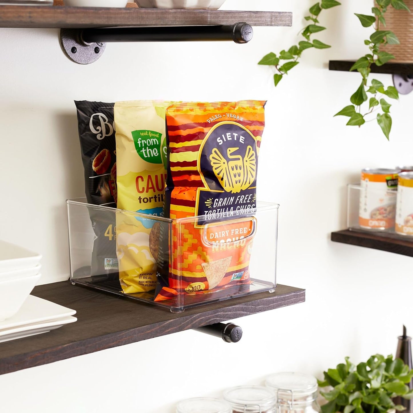 iDesign Stackable Clear Plastic Bin - Kitchen Organizers and Storage for Fridge and Pantry, 2-Pack