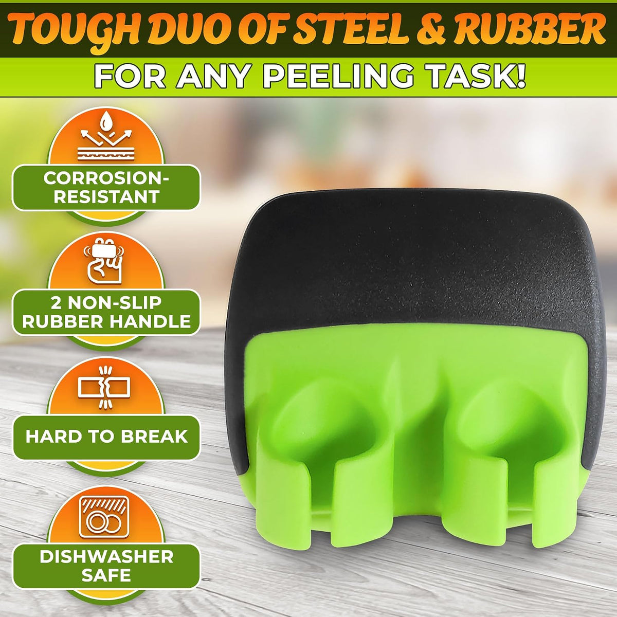 Palm Peeler for Vegetables with Double-Sided Stainless Steel Blades