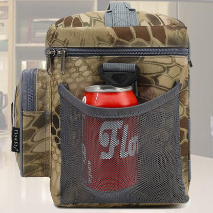 FlowFly Lunch Bag, Insulated Cooler, Thermal Lunch Box Tote with MOLLE/PALS Webbing, Adjustable Padded Shoulder Strap, for Tactical Men Women Adults and Boys Girls Kids (Cyan, Medium)