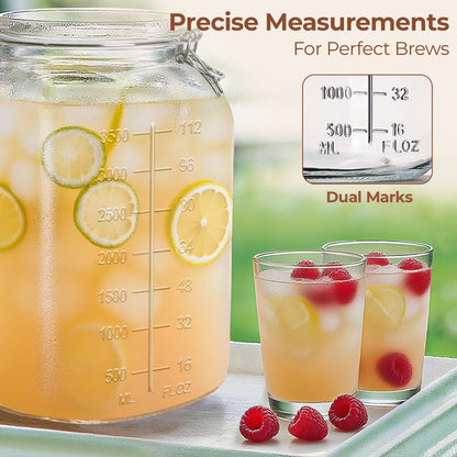 ComSaf Set of 3 Square Glass Jars with Airtight Lids (51 Oz) — Wire Clamp Canisters for Small-Batch Pickling, Kimchi, Bulk Dry Food, Wide Mouth Space Saving Kitchen Pantry Organization Jars