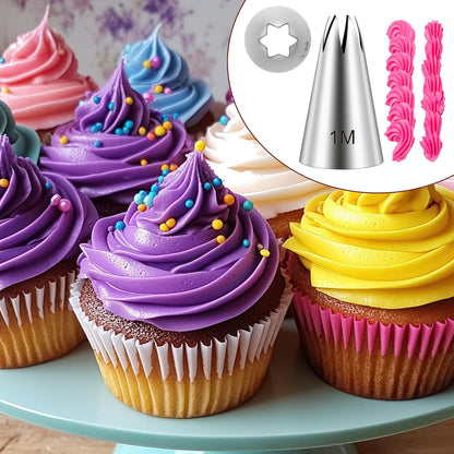 3 Pcs #12 Round Piping Tip for Macarons, Stainless Steel Round Frosting Piping Tips with 8mm Opening, Professional Cookie Decorating Pastry Tips Set for Frosting & Cake Decorating (Silver)