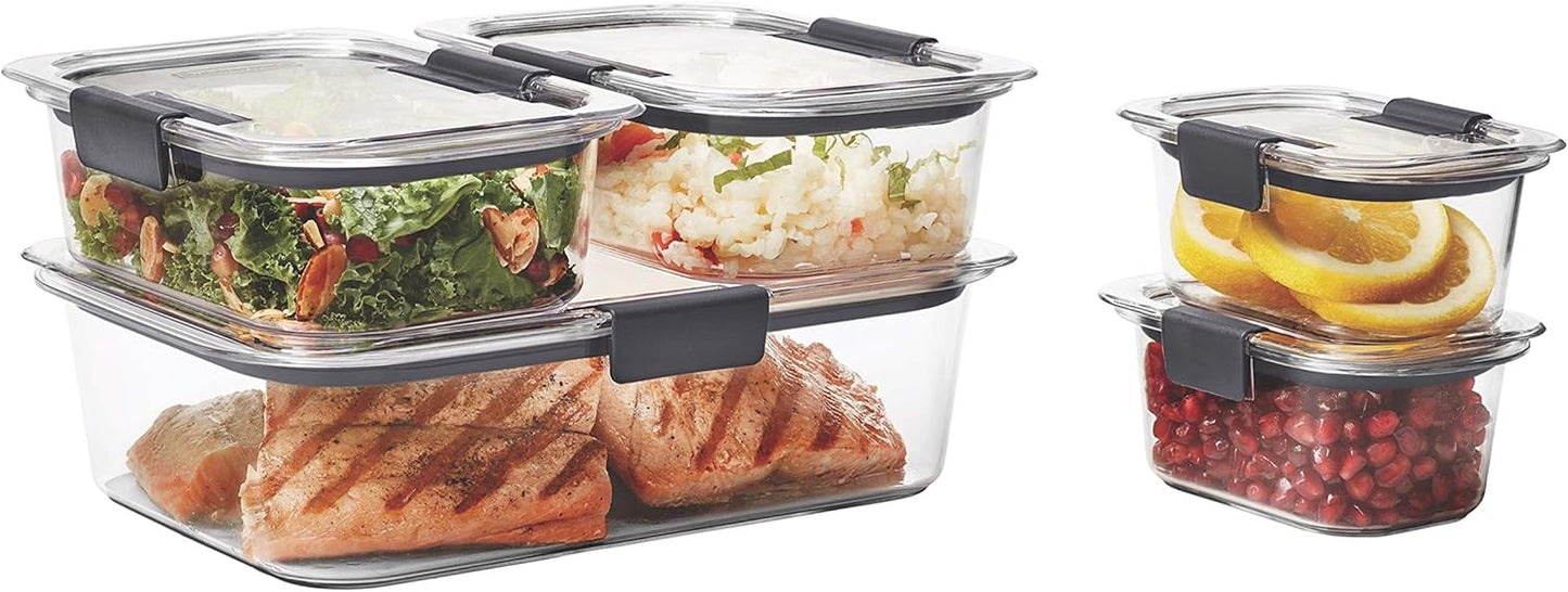 Rubbermaid Brilliance BPA Free 44-Piece Food Storage Containers Set Airtight Leak-Proof with Lids for Meal Prep Lunch and Leftovers