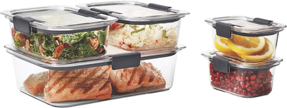 Rubbermaid Brilliance BPA Free 44-Piece Food Storage Containers Set Airtight Leak-Proof with Lids for Meal Prep Lunch and Leftovers