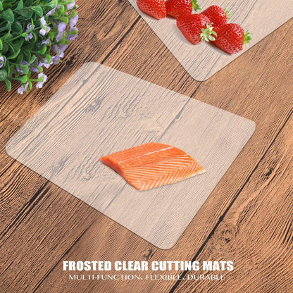 Flexible Plastic Cutting Board Mats set, Clear Kitchen Cutting Board Set of 2 Clear Mats