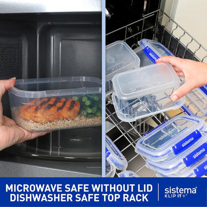 Sistema KLIP IT Large 7L Food Storage Container, Airtight & Stackable, Dishwasher, Freezer, & Microwave-Safe, BPA-Free