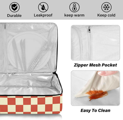 Casserole Carrier Insulated West Cowboy Horses Dish 9x13 with Lid Party Travel Warmer Bag for Hot or Cold Food Lasagna Pizza Holder Tote - Colors B