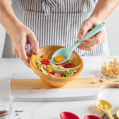 Silicone Spoons Set of 5,Mixing Spoons for cooking,Heat Resistant Spoons, Mixing Spoons for Kitchen Cooking Baking Stirring Mixing Tools (2pcs Large & 3pcs small)