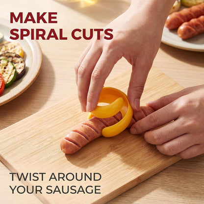 4Pcs Manual Fancy Sausage Cutter, Cyclone Barbecue Sausage Spiral Barbecue Hot Dogs Cutter Slicer Peelers, Peelers