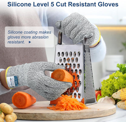 Dowellife Cut Resistant Gloves Food Grade Level 5 Protection, Safety Kitchen Cut Gloves for Chef Oyster Shucking Mandolin Knife Butcher Meat Cutting