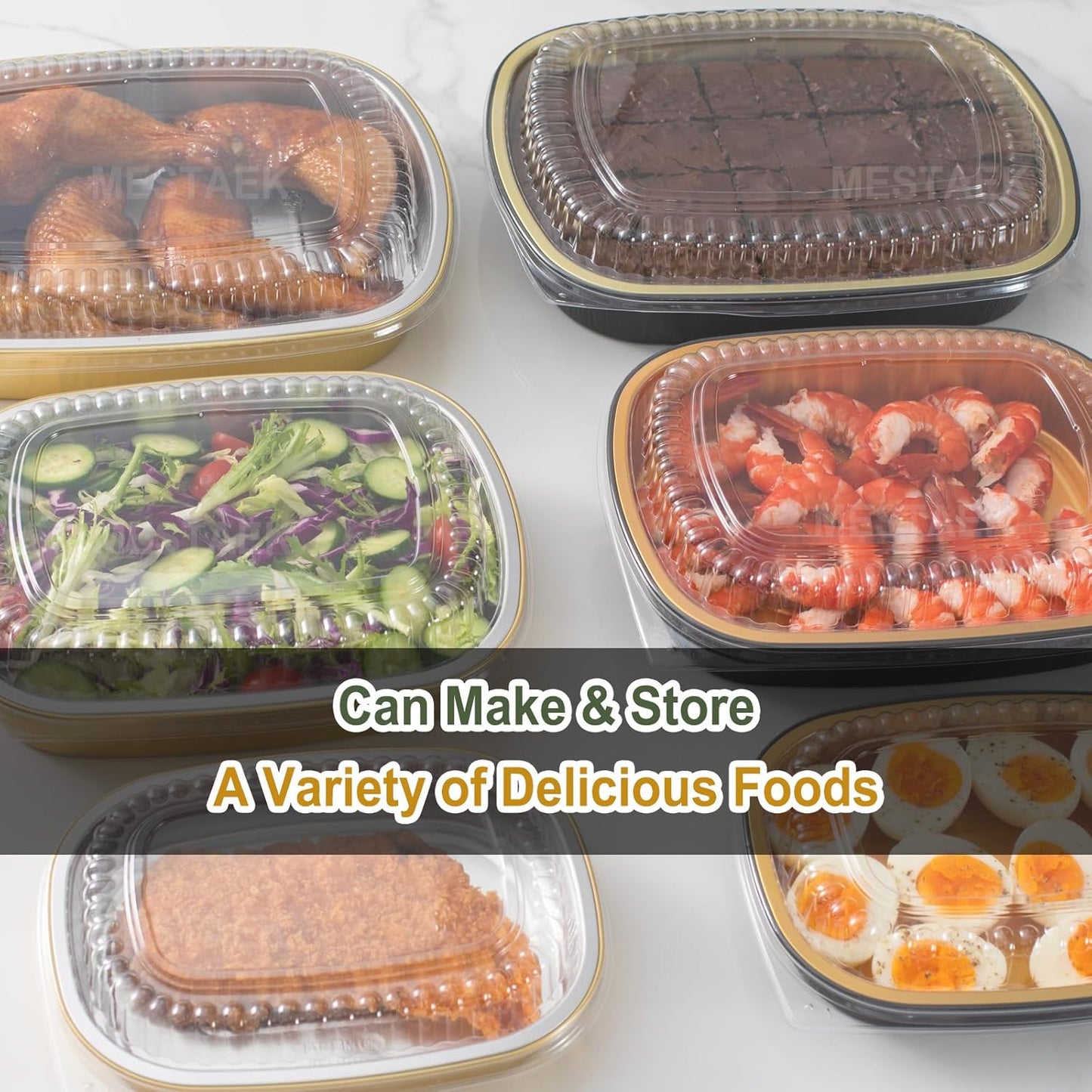 20-Pack 25oz / 7" × 5" Oval Aluminum Foil Pans with Snap-On Lids – Heavy-Duty Reusable Containers for Takeout, Parties, BBQ, Catering (Black)