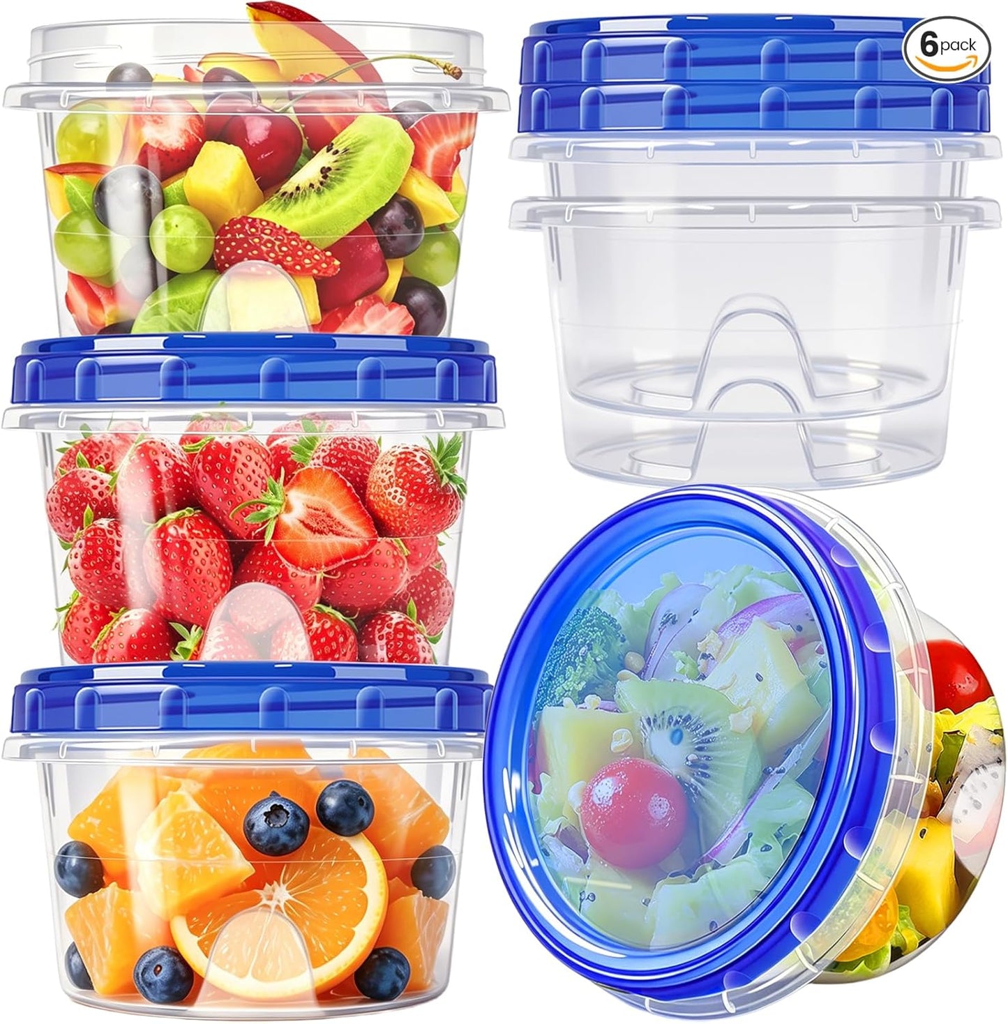 Freezer Storage Containers, 10 Pack-32 Oz Food Storage Containers with Twist Top Lids,BPA Free, Reusable, Meal Prep,Microwave and Dishwasher Safe