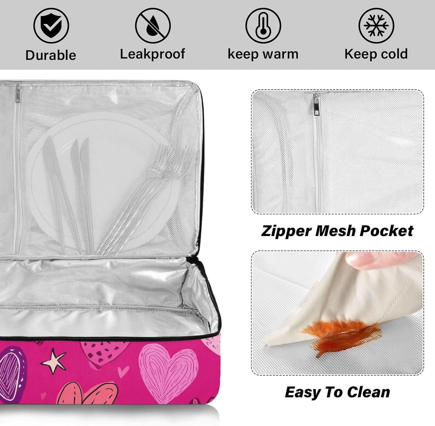 Casserole Carriers for Hot or Cold Food Reusable Casserole Dish Carrier Insulated Thermal Large Capacity Durable Perfect for Party Camping Family Gatherings Yellow Fish - Colors B