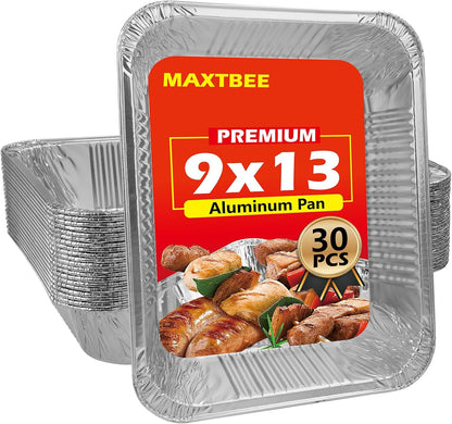 9x13 Aluminum Foil Pans with Lid, 10 Pack Disposable Trays Half Size Heavy Duty Tin Pans Deep Food Containers For Cooking, Meal Prep, Baking, Roasting, Chafing, Heating or Steam Table