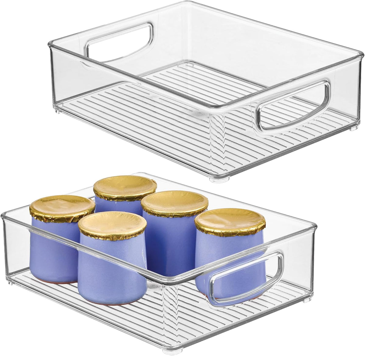 iDesign Stackable Pantry Bin, Clear | Kitchen Cabinets, Fridge or Freezer Storage, Made in USA