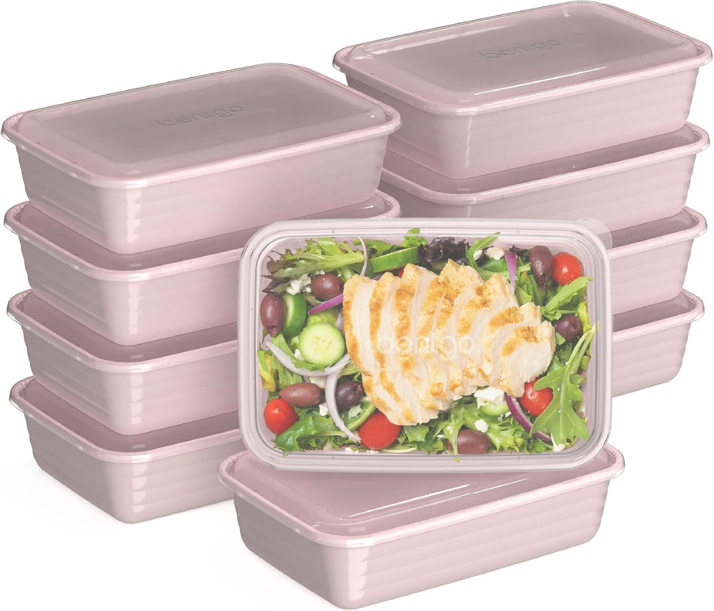 Bentgo Prep - 20-Piece 1-Compartment Reusable Meal Prep Containers with Lids, PFAS & BPA Free Materials, Durable, Microwave, Freezer, & Dishwasher Safe To Go Food Storage (Gold)