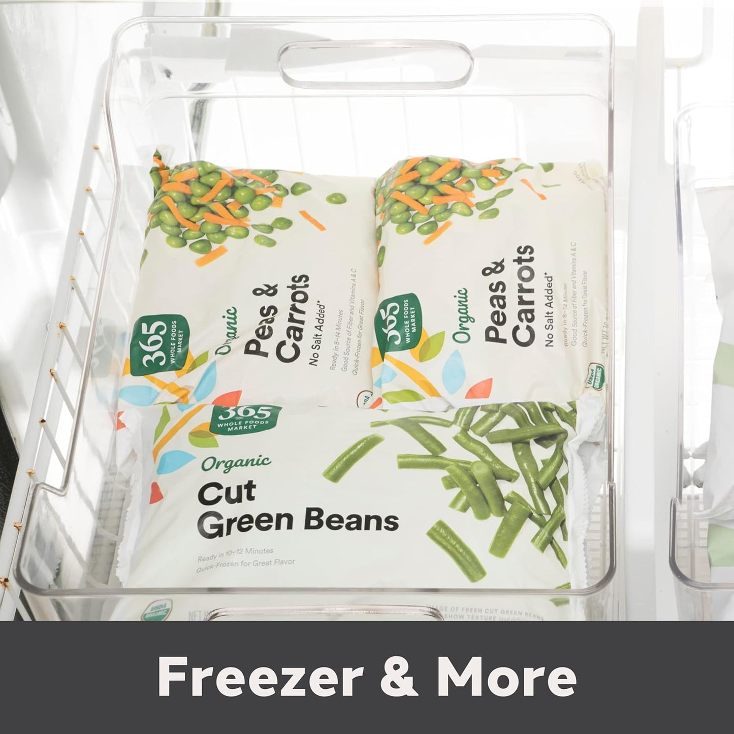 Oggi Storage Bin With Handles - Deep (9.75" x 9" x 6") - Ideal for Kitchen Organization, Pantry Storage, Fridge Organizing, Clear