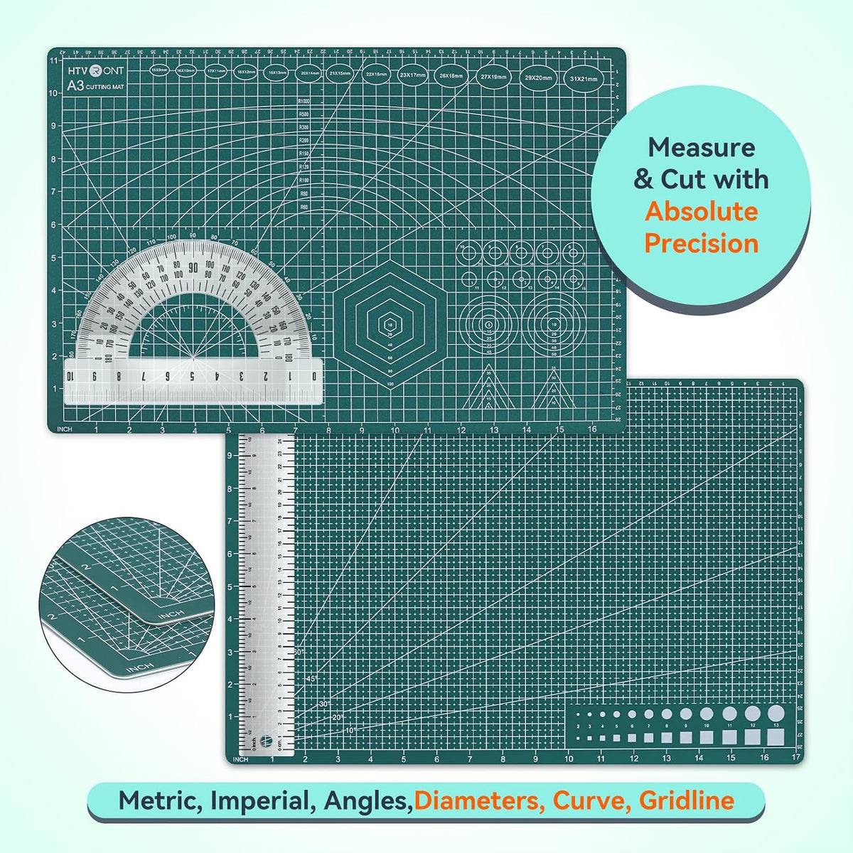 HTVRONT Cutting Mats 12x12, Compatible with Cricut Maker/Explore