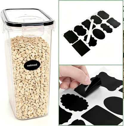 42pcs Airtight Containers, Clear Stackable Dry Food Storage | 42pk clear airtight containers with tight lids keep dry food fresh. Safe plastic, stackable for pantry kitchen storage