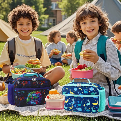 RHCPFOVR Kids Lunch Bag - Insulated Lunch Box for Boys Girls,Washable Lunch Bag and Reusable Toddler Leak-proof Lunchbox for School and Daycare - Colors B