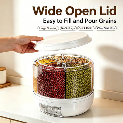 Gagee 11 Lbs Rice Dispenser, Clear | Grain Container Storage, With Lid, Measuring Cylinder, Moisture Proof, Household Cereal Dispenser Bucket