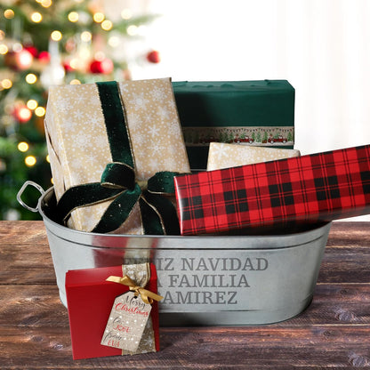 Let's Make Memories Personalized Beverage Tub - Custom Beverage Tub - Customize With Name & initial - Galvanized Drink Tub - 20 ¾"L x 11 ¾"W x 7" H - 5.5 Gallons