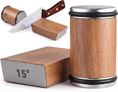Rolling Knife Sharpener with Diamond & Ceramic Discs, 15°/20°