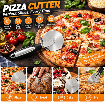 2PCS Pizza Wheel Cutter and Pie Server