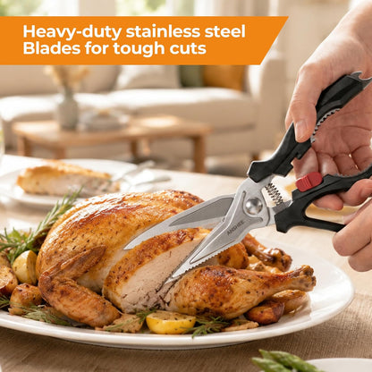 ANSHEE Heavy Duty Kitchen Scissors, Poultry Shears for Meat & Bone