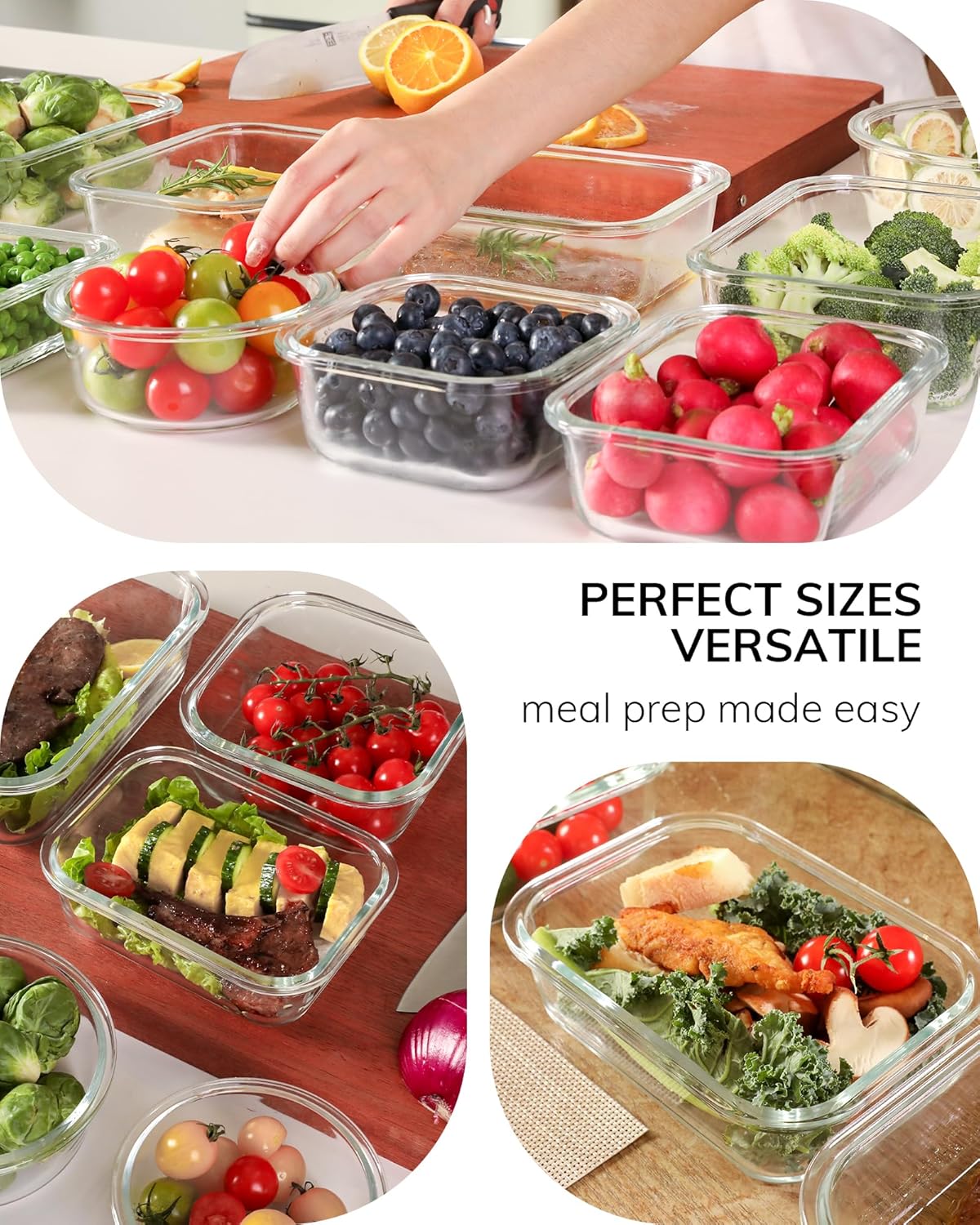 2-Pack Glass Food Storage Containers with Tempered Lids (21.3oz/2.7cup) - Airtight Snap Lock, Microwave & Oven Safe (-4℉~ 950°F), Freezer to Baking Dish, BPA-Free, Gift Box (Pink)