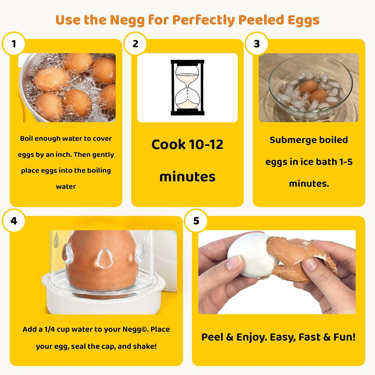 The Negg Boiled Egg Peeler - White