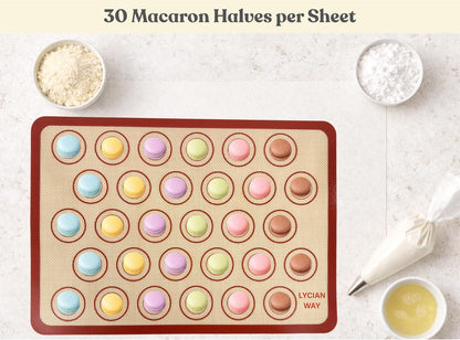 Silicone Pastry Mat with Measurements, 28 x 20 Inch Extra Thick Non-Slip Nonstick XL Baking Mat for Dough Rolling, Kneading, Fondant and Pie, Red