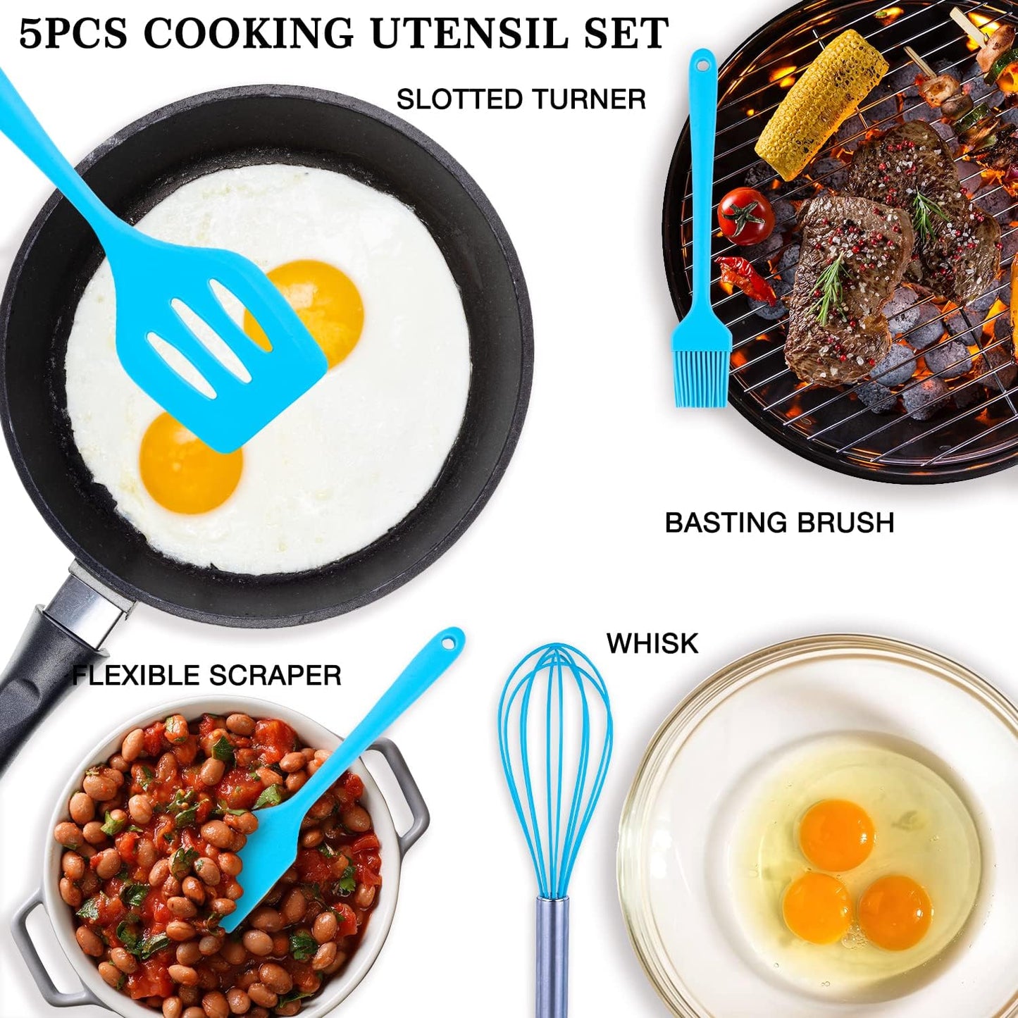13 Pcs Mixing Bowls Set, RV Camping Accessories Set, Apartment Kitchen Gadget Easy Storage, Inculding Measuring Cups Colander Sifter Large Bowl Whisk Scraper, Great for Cooking and Baking, No BPA