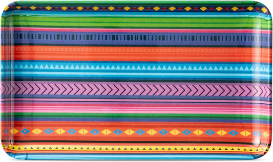Mexican Fiesta Melamine Platter - R HORSE Mexican Platter Gift Fiesta Taco Serving Tray Plate Colorful Cinco De Mayo Serving Dishes Mexican Fiesta Gift for Taco Desserts Outdoor Indoor Dinner Party