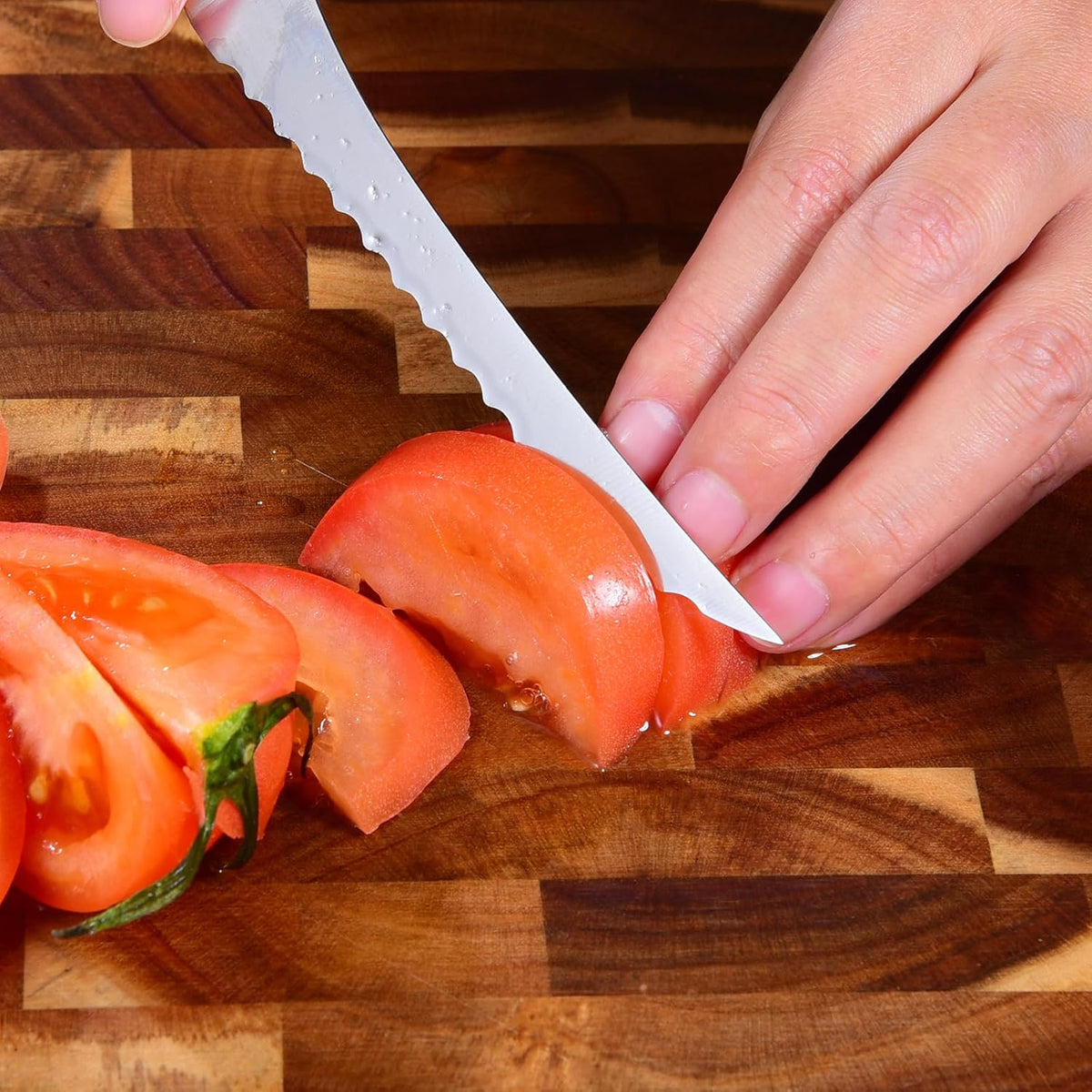 Omesata Tomato Knife, Tomato Slicing Knives Serrated Blade