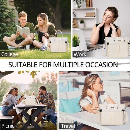 MAXTOP Lunch Bag Women for Work Insulated Thermal Lunch Box for Men with Wide-Open Pocket Reusable Leakproof Cooler Bags with Removable Shoulder Strap for Teacher Nurse Office Picnic Travel Black