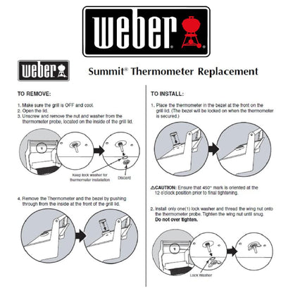 Weber # 60393 Genesis/Summit Thermometer Without Tab